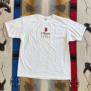 Vintage Y2K Michelob Ultra Amber Beer T-Shirt Size 2XL Alcohol Party White